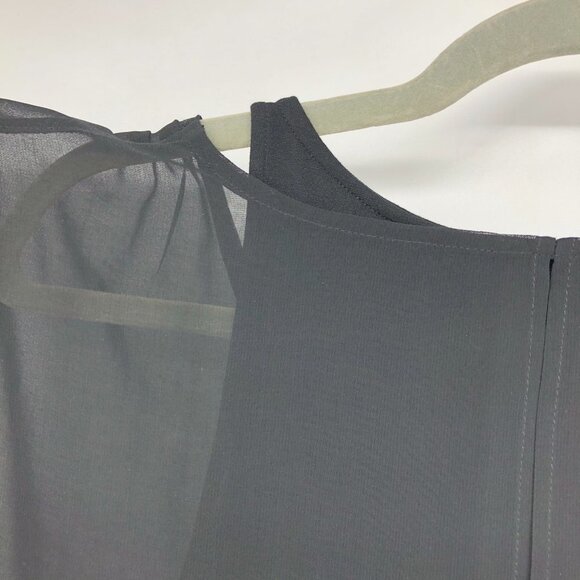 NWT Marciano black scoop  neck tunic sleeveless flowy blouse elasticated waist S - Picture 7 of 13